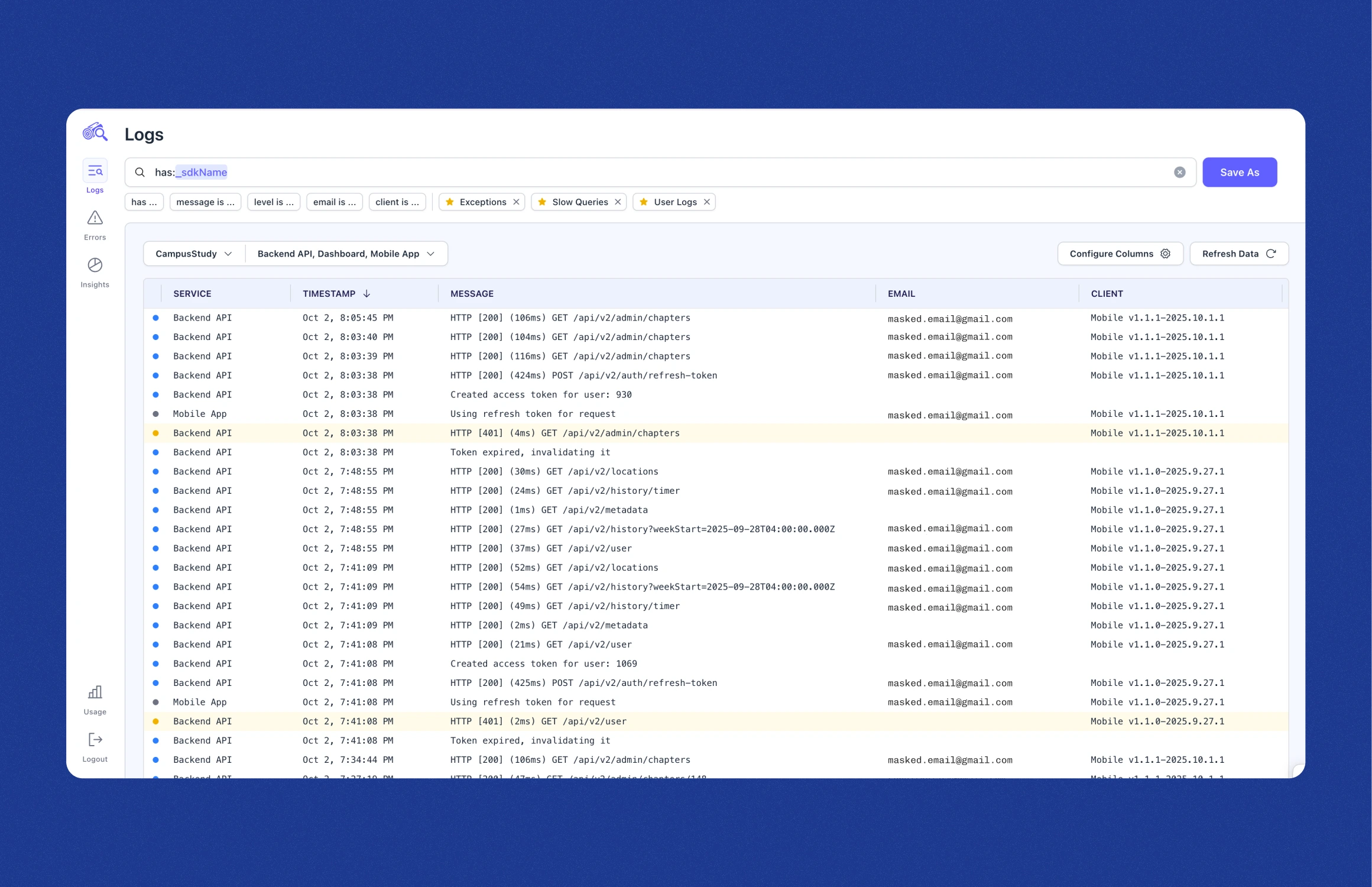 Fig 0. Logsearch Console